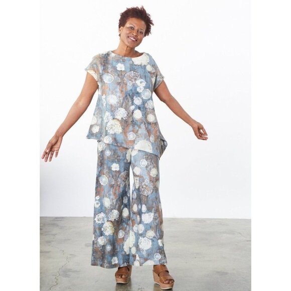 BRYN WALKER Ivy White Black Tulip Floral Cotton Oversized Tunic Top, Size S - Picture 13 of 14